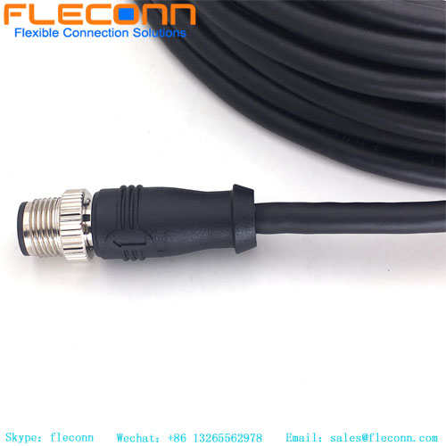 M12 4 Pin D-coded Male To RJ45 Ethernet Cable