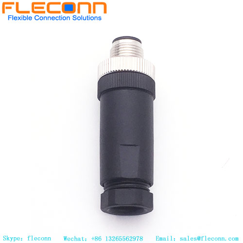 M12 B-Coded 4 Pin Female Connector, Plastic Shell