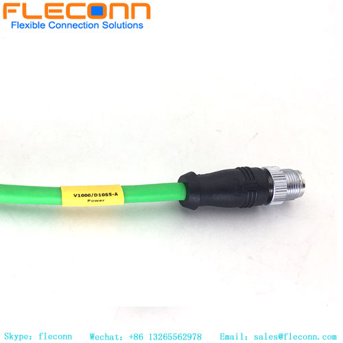 M12 X-Coded To D-Coded Connector Cable, Cat6A Industrial Ethernet High Speed Transmission Line