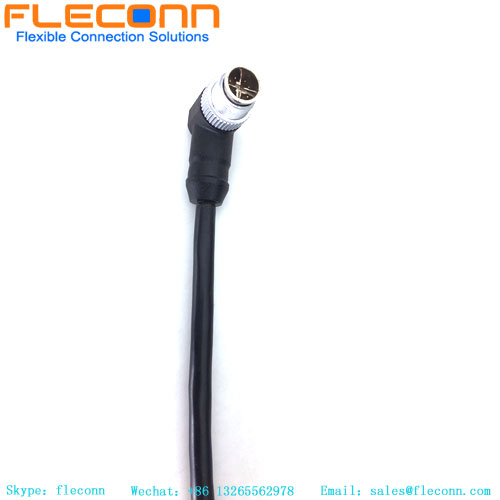 90 Degree Right Angled M12 X Coded 8 Pin Male To RJ45 Industrial Ethernet Cable
