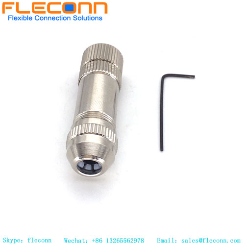 M8 4 pin Female Straight Metal Shell Plug