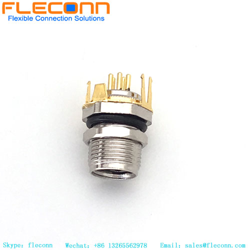 M8 5 Pin PCB Mount Connector with Shield Holder