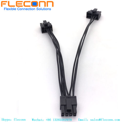 8 Pin Molex wire harness Y Splitter Cable Assembly