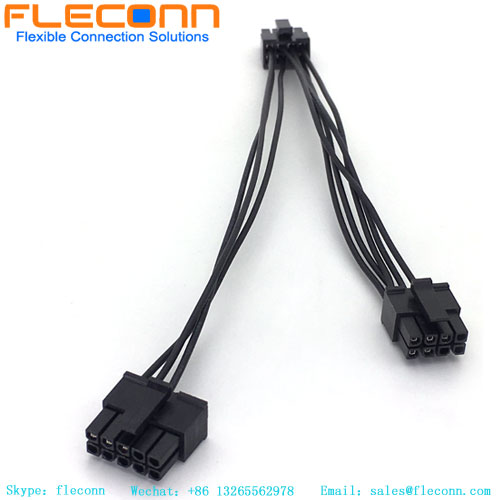 8 Pin Molex wire harness Y Splitter Cable Assembly