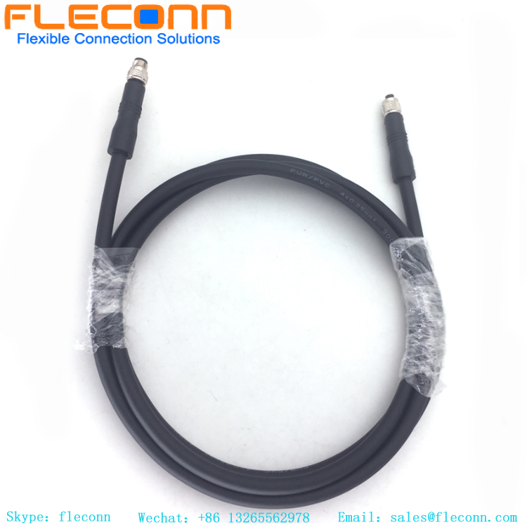M5 2P 3P 4P Male to Female Cable, 1M 2M 3M PUR Sensor Cable