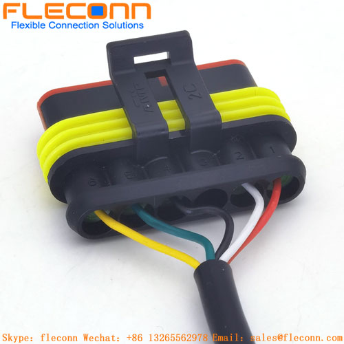282403-1 TE Amp Super Seal 1.5 Series Waterproof Female Cable 6Pin Auto Connector