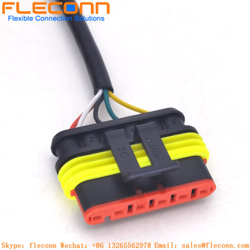 282403-1 TE Amp Super Seal 1.5 Series Waterproof Female Cable 6Pin Auto Connector