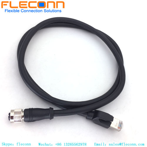 M12 X Coded 8 Pin Female Connector Cable