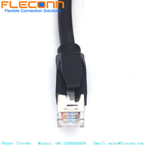 M12 X Coded Connector to RJ45 Cat6A Ethernet Cable