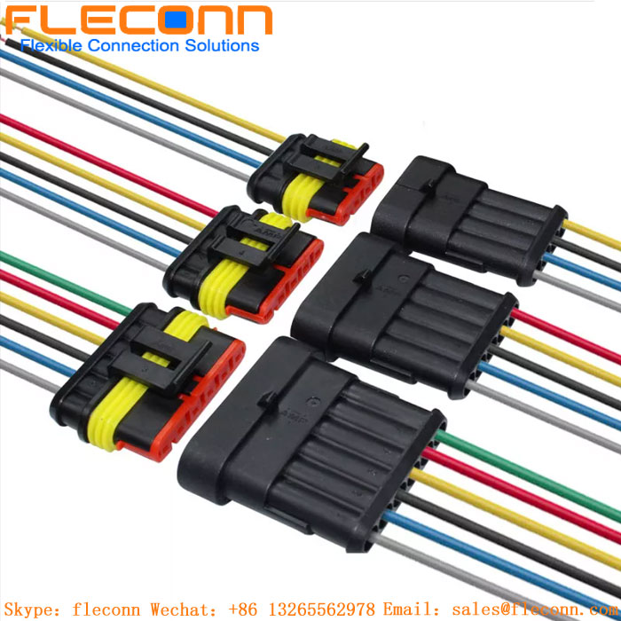Custom Amp 1.5 Superseal Series 2p 3p 4p 5p 6p Waterproof Automotive Connector Wire Harness