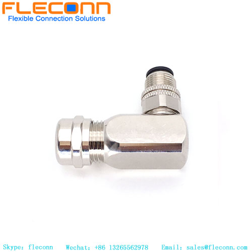 M12 Metal Right Angle Connector