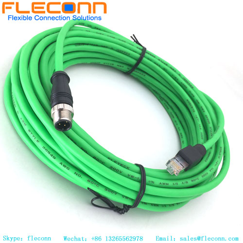 M12 4P Male Connector Cable