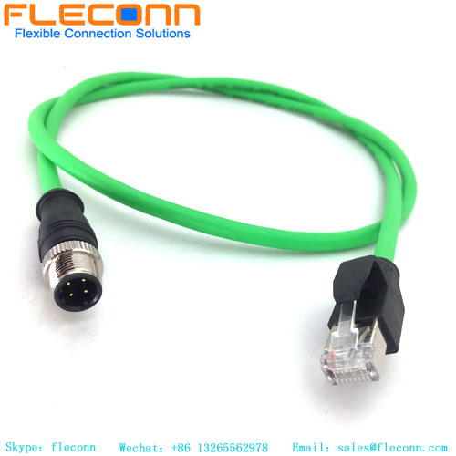 M12 4P Male Connector Cable