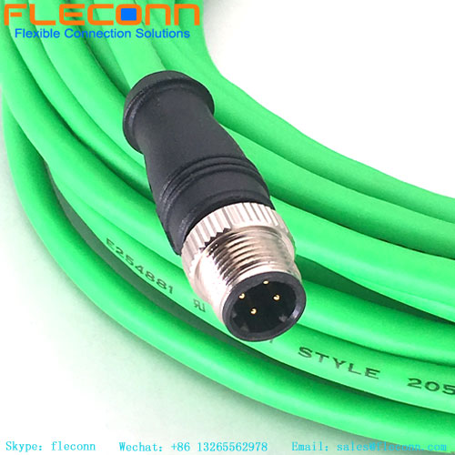 M12 4P Male Connector Cable