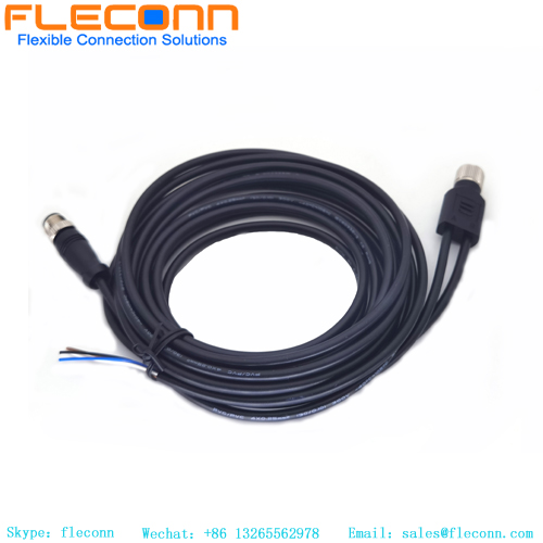 M12 Y Shape Waterproof Overmolded Cable
