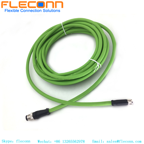 M12 5 Pin B-coded To M8 4 Pin Connector Cable