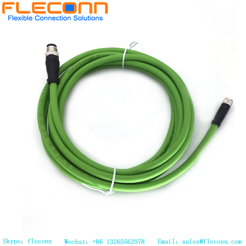 M12 5 Pin B-coded To M8 4 Pin Connector Cable