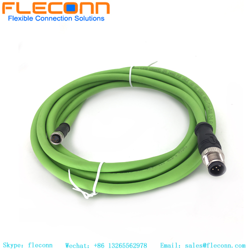 M12 5 Pin B-coded To M8 4 Pin Connector Cable
