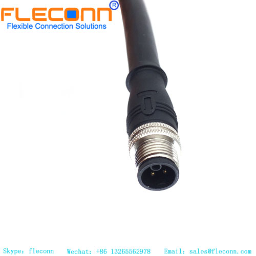 M12 K-Coded Connector 4+PE 5pin Male Molded Power Cable