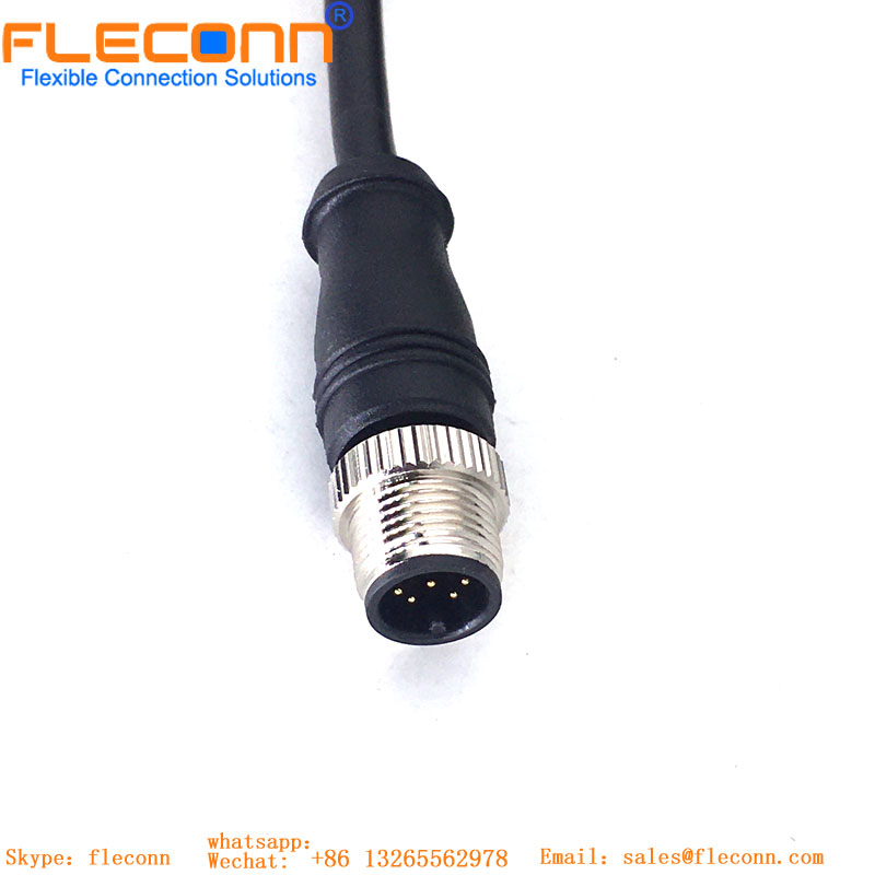 M12 8 Pin Male Cable, A-coding, IP67 IP68 Waterproof