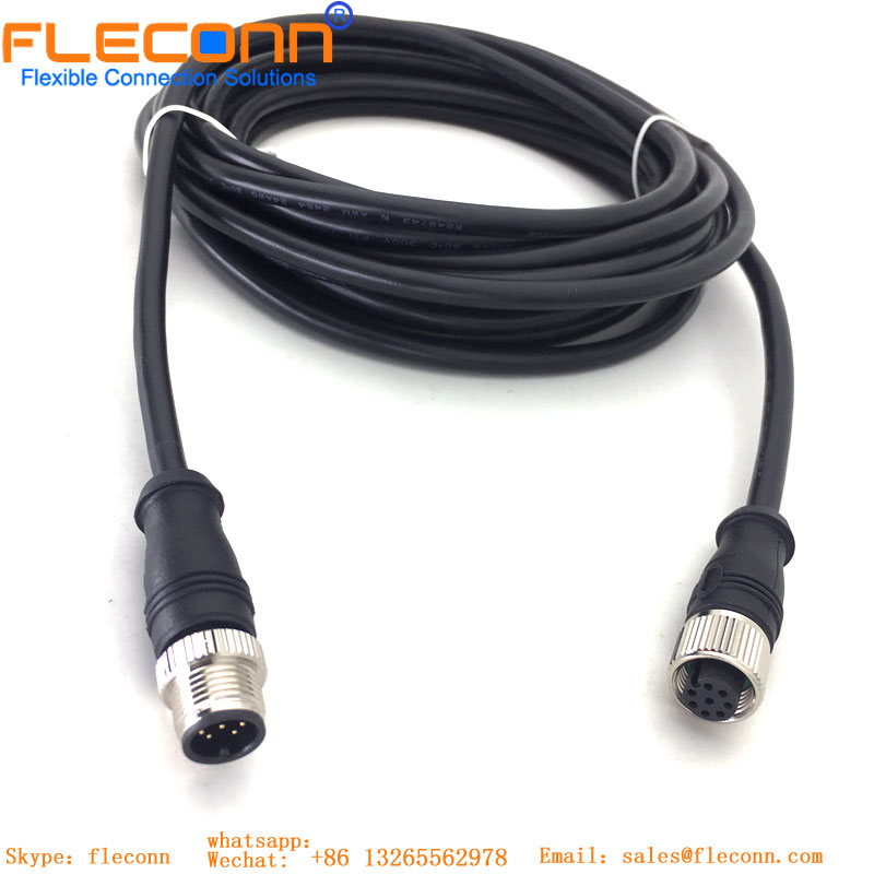 M12 A Coded，8 Pole Male IP67 Waterproof Cable