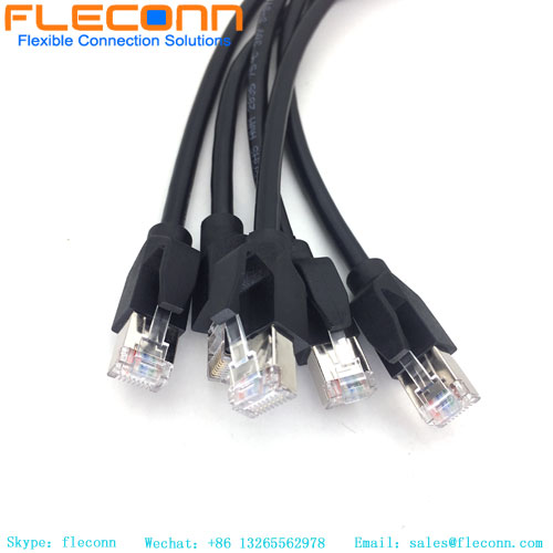 M12 8 Pos X-coded Female To RJ45 Ethernet Cable