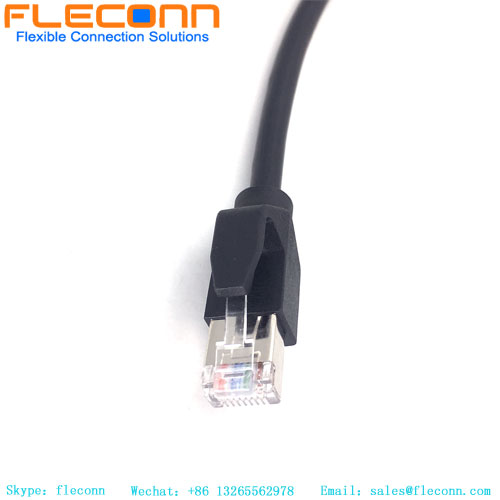 M12 8 Pos X-coded Female To RJ45 Ethernet Cable