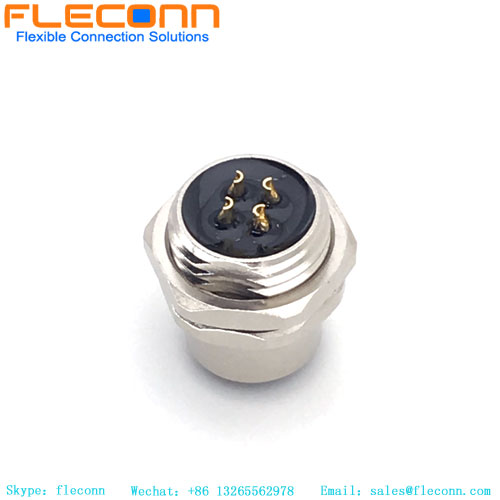 M12 A-Coded 4-Pin Female Connector, Plug-In Rear Lock Sensor Waterproof Connector