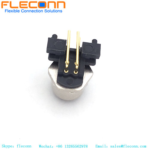 M12 4 Pin A-Coding PCB Mount Connector Right Angle