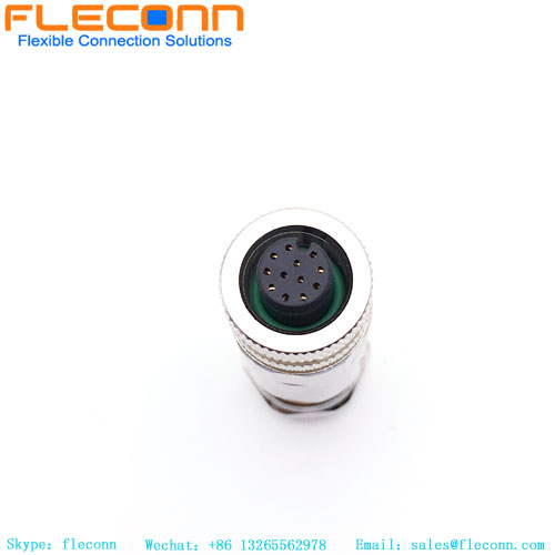 M12 A Coded 12 Pin Straight Female Connector