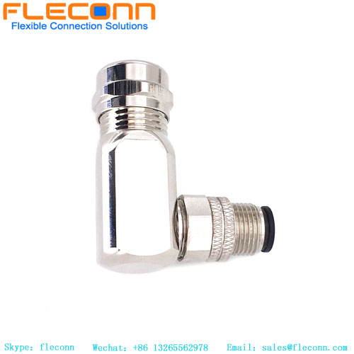 M12 8 Pin Right Angle Male Connector