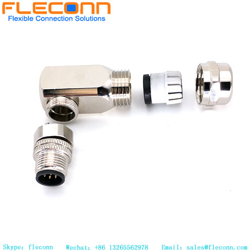 M12 12 Pole Male 90 Degree Connector