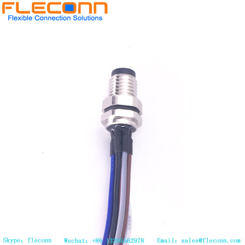 Waterproof IP67 M8 3 4 5 6 8 Pins Male and Female Rear Panel Mount Connector Receptacle Cable