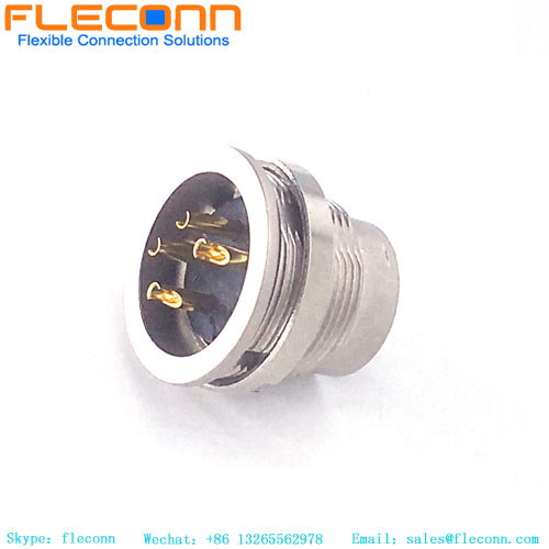 M16 4 Pole Male IP67 Waterproof Mount Connector