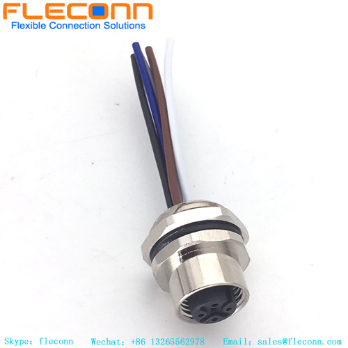 IP67 Waterproof M12 A Coded Electrical Cirlular Connector 4 Pin Female Cordset Shielded molded sensor cable