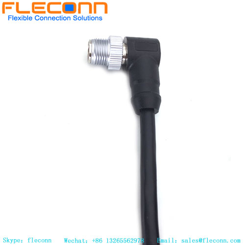 M12 X coded 8 Pin Male to Male Right Angle Ethernet Cable