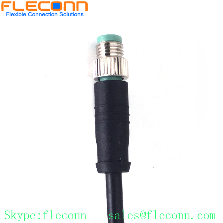 M8 3 Pin 4 Position 5 Pole 6 8 Pos Male to Female Cable, Straight Overmolded Connector Cable