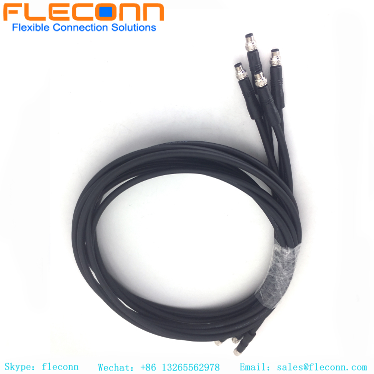 M5 2 Pos 3 Contact 4 Pole Male to Female Sensor Cable