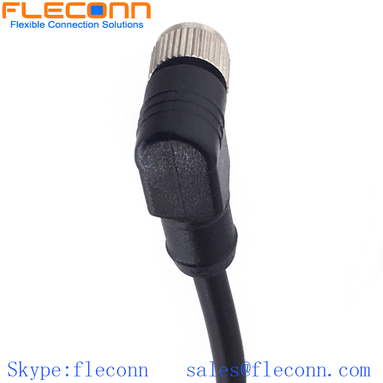 M8 4 Pin Male to Female Right Angle Overmoulded Cable, IP67 IP68 Waterproof Plug Cordset