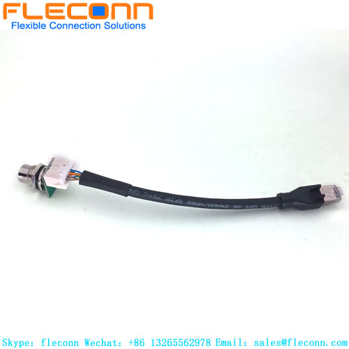 M12 X-Coded Female Panel Mount Connector to RJ45 cable with XAD 2.5mm Pitch B10B-XADSS-N Board Connector