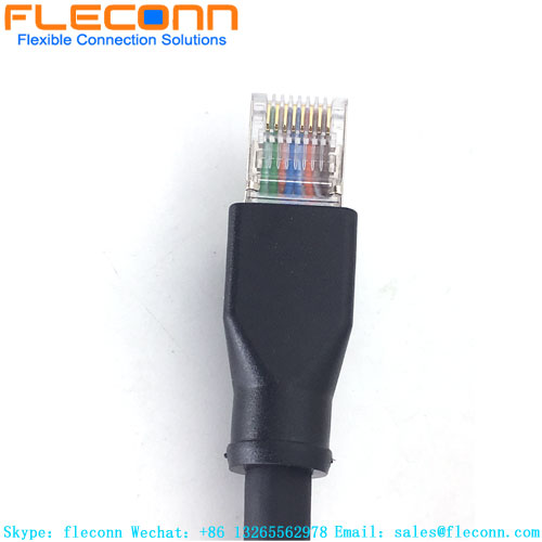 M12 X-Coded Female Panel Mount Connector to RJ45 cable with XAD 2.5mm Pitch B10B-XADSS-N Board Connector