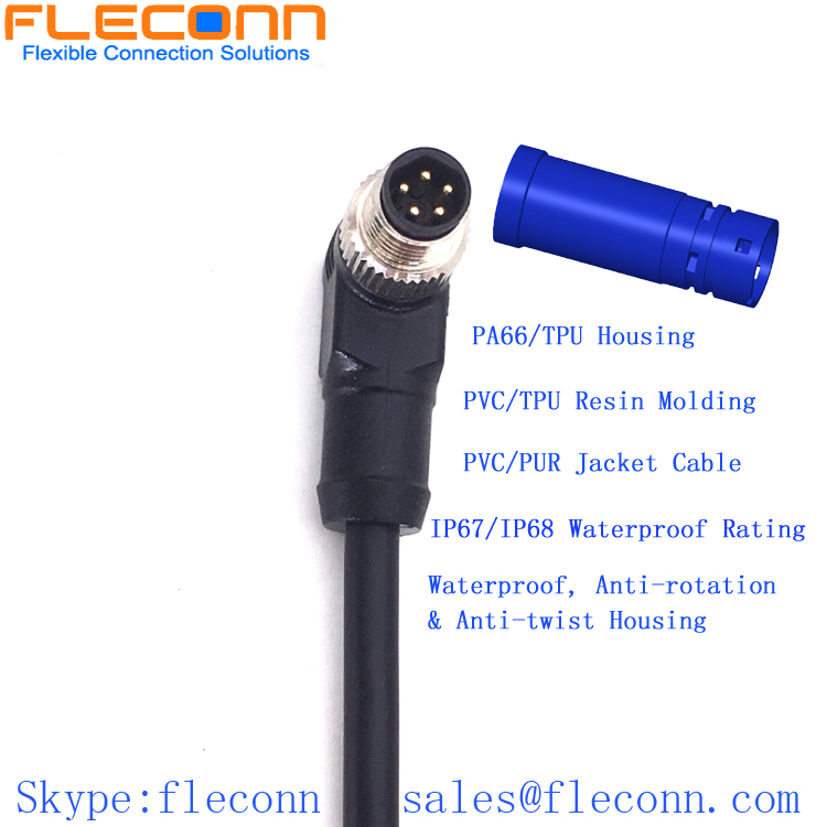 M8 5 Pin Male Connector Cable