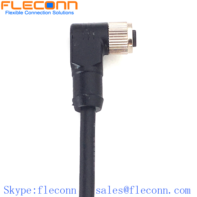 M8 4-Position 90 Degree Angle Molded Female Connector Cable