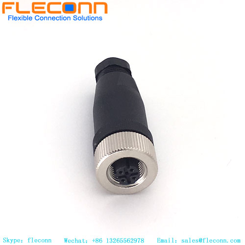 M12 4 Pos Female Plastic Socket