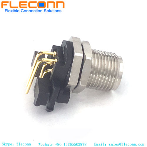 M12 A-Code 12 Pole 90 Degree Panel Mount Connector