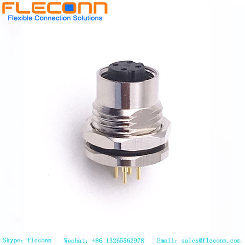 M12-D Female Panel Mount Connector