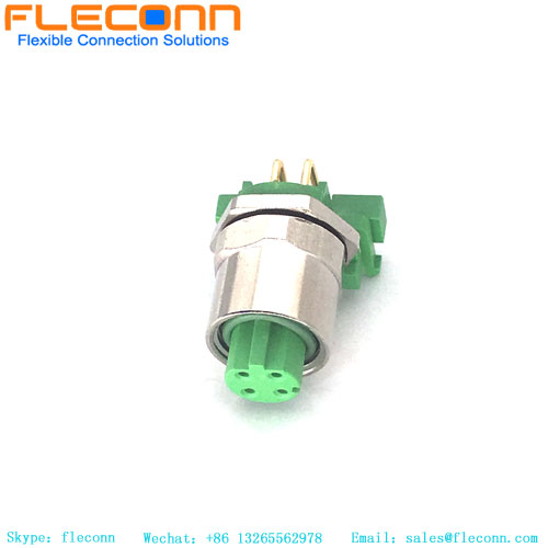 M12 90 Degree Panel Mount Connector