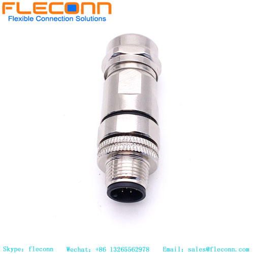 M12 8 Pole Straight Male Connector