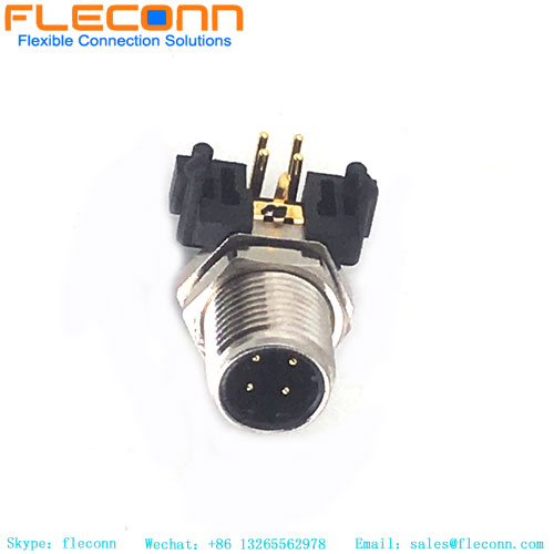 M12 A-Code 12 Pole 90 Degree Panel Mount Connector