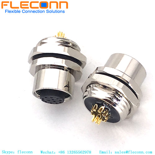 M12 A-Code 12 Pole Panel Mount Connector